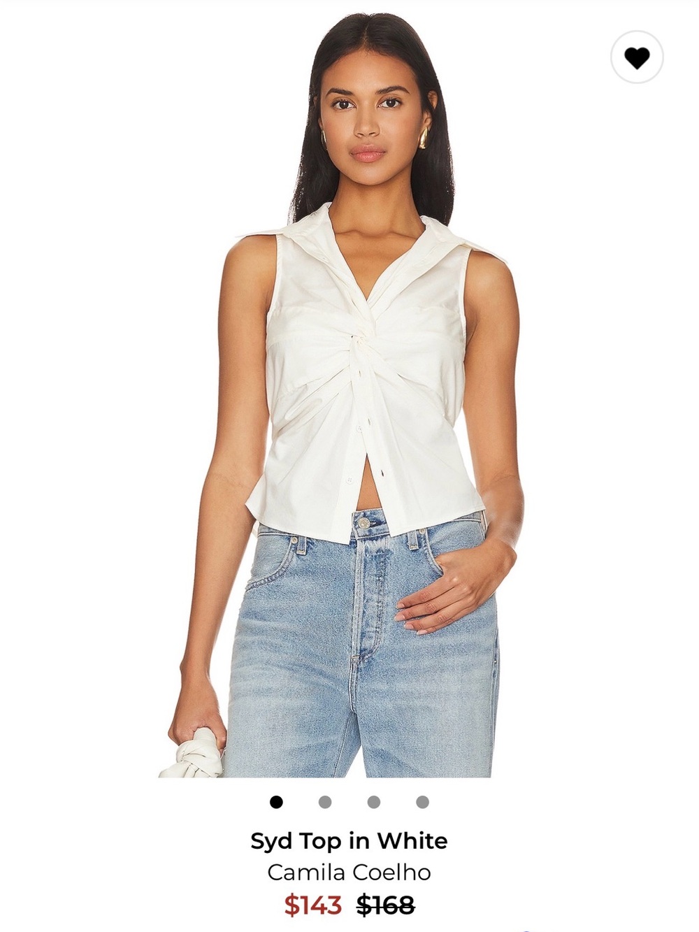 NWT- Syd Top in White- Camila Coelho